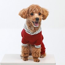 베이비도그 줄무늬후드올인원, 레드