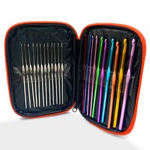 빌드온 뜨개질 코바늘 22종 세트, 1세트, 오렌지