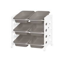 조이 트롤리 이동식 장난감 정리함 6단, 브라운, 6단(화이트)