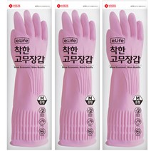 롯데이라이프 착한 고무장갑 중, 핑크, 3개
