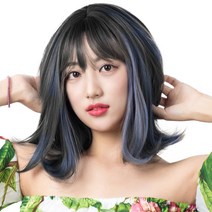 준 파스텔 통가발 250g + 가발망, 블랙브라운블루, 1개