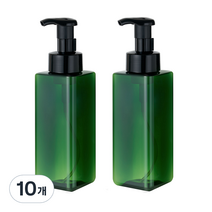 사각 거품용기 500ml, 그린(용기) + 검정(펌프), 10개