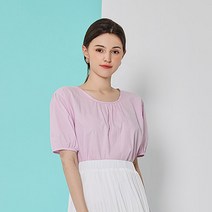 비지트엔와이스튜디오 라운드넥 퍼프 블라우스 VX5SSE9