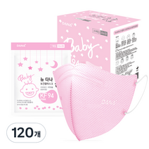 다나마스크 뉴다나온숨 다나하모니스타일 마스크 초소형 KF94, 연분홍색, 1개입, 120개