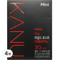 카누 콜롬비아 블렌드 마일드 로스트 아메리카노 0.9g 원두커피믹스, 30개입, 4개