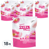 피죤 레귤러 섬유유연제 핑크로즈 리필, 2.3L, 18개