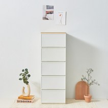 씨밀렉스 래폴드 모듈서랍장 400 레귤러 5단 L, 무디파스텔 화이트, 1개