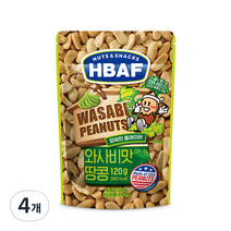 바프 넛츠 앤 스낵스 와사비맛 땅콩, 4개, 120g