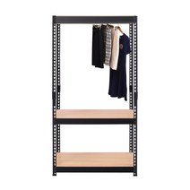 스피드랙 V2 봉1 3단 스탠드 행거 800 x 400 x 1800 mm, 블랙