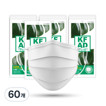 클린 비말차단 마스크 대형 KF-AD, 5개입, 60개, 화이트