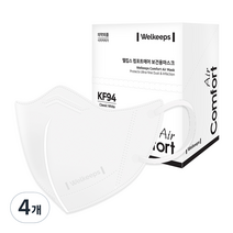 웰킵스 컴포트에어 보건용마스크 KF94 대형, 25개입, 4개, 클래식화이트