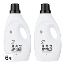 깔끔대장 깨끗한 세탁세제, 2L, 6개