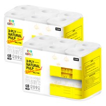 코멧 천연펄프 키친타월 3겹 160매, 6롤, 2팩