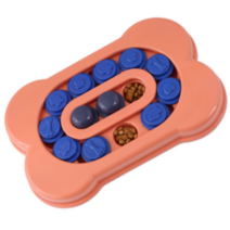 행복한댕냥이 12홀 뼈다귀 퍼즐 노즈워크 장난감, 핑크, 1개