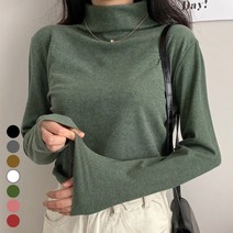 턴키 스판 하이넥 빅사이즈 반폴라 티셔츠 G-292