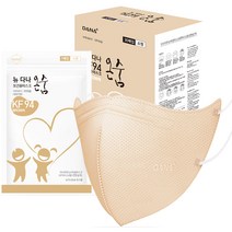 다나마스크 뉴다나 온숨 하모니 스타일 마스크 소형 KF94, 연한갈색, 30개입, 1개
