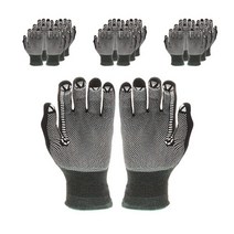 한우 신축성이 좋은 나이론 도트 장갑 M, 블랙, 10세트