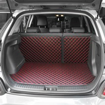 지엠지모터스 퀼팅 가죽 방수 차박 트렁크매트 + 뒷열커버 풀세트, 현대 코나 전기차, 와인, 현대