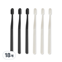 생활도감 칫솔 블랙 3p + 화이트 3p, 18개, 1개