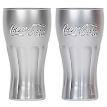 코카콜라 미러 텀블러 370ml, 실버, 2개입
