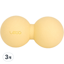 레토 TPE 땅콩 마사지볼 듀얼 LYB-P02, 멜란지 옐로우, 3개