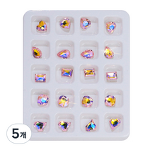 메이브라운 네일스톤 V컷 파츠 오로라핑크 믹스, 5개, 혼합색상