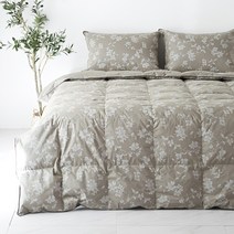 라뽐므 리플라워 구스이불 사계절용 + 노르빅 이불커버+ 매트커버 + 패드 + 베개커버 세트, 다크그레이(이불), 차콜그레이(커버), 구스이불+이불커버+매트커버+패드+베개커버 세트