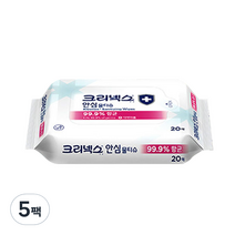 크리넥스 안심 물티슈, 20매, 5개