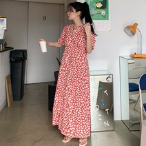 시크블랙 리버젠 패턴 쉬폰 롱원피스 OPS6559K16