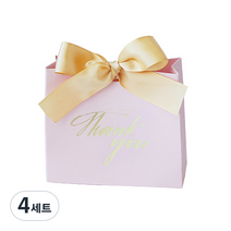 도나앤데코 답례품포장 사각 미니 상자 연핑크 10p + 골드리본 10p, 혼합 색상, 4세트