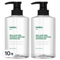 쿤달 리얼 알로에 베라 모이스처 수딩젤, 500ml, 10개