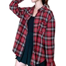 베러바이즈 여성용 사계절 체크 패턴 무늬 블라우스 베이직 셔츠