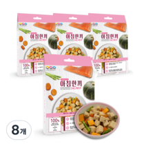오아오 강아지 아침한끼 화식 습식사료 4p, 연어, 120g, 8개