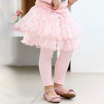 오트밀 여아용 호일도트 샤랄라 치마 레깅스