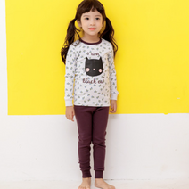 메이키즈 여아용 아이엠캣 오가닉 기모후라이스 실내복