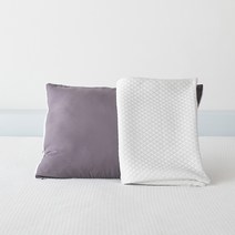 라뽐므 쿨터치 냉감 베개커버 + 노르빅 베이직 베개솜, 화이트(베개커버), 차콜그레이(베개솜)