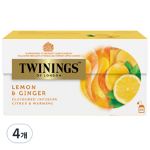 트와이닝 레몬 앤 진저 티백, 1.5g, 25개입, 4개