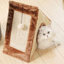 달빛마켓 고양이 스크래쳐 숨숨집 하우스 소, 브라운, 1개