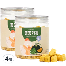 제로랩스 반려동물 꽁꽁가득 동결건조 간식 치킨단호박시금치 트릿, 4개, 닭 + 단호박 + 시금치 혼합맛