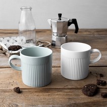하우밍 스테이 머그컵 400ml x 2p, 화이트, 미스티그린, 1세트