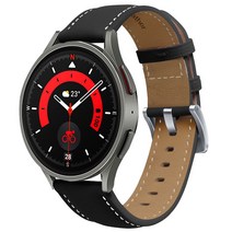 루아러블 갤럭시워치 호환 소가죽 프리미엄 레더 가죽 스트랩, 블랙