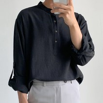 제이에이치스타일 남성용 뉴 린넨 롤업 긴팔 셔츠 TBCROK002