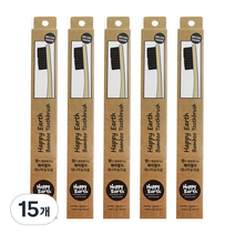 해피얼쓰 대나무 숯칫솔, 1개입, 15개