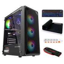 포유컴퓨터 게이밍 에디션 조립 PC 09 (i5-11400F WIN미포함 RAM 16GB NVMe 500GB RTX2060) + 게이밍 기계식 키보드 + 게이밍 장패드 + 5구형 멀티탭 + USB 32GB, 기본형