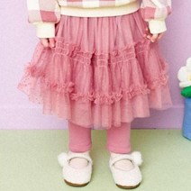 헤이미니 여아용 눈꽃 도트 샤 왕기모 스커트 레깅
