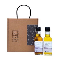 향유 참기름 3호 들기름 150ml + 생들기름 150ml 선물세트, 1세트