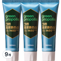 메디안 프로폴리스향 홀패밀리 치약 퓨어민트, 100g, 9개