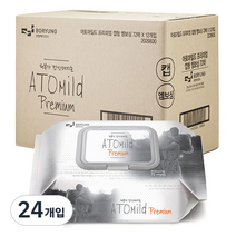보령메디앙스 아토마일드 프리미엄 유아물티슈 캡형, 72매, 24개입