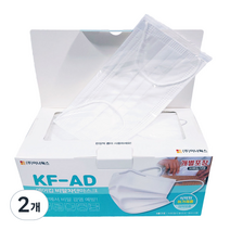 에어캅 비말차단 마스크 대형 KF-AD 흰색 개별포장, 50개입, 2개, 화이트