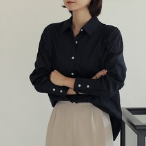 빼빼 여성용 다린 더블버튼 소매 카라 남방